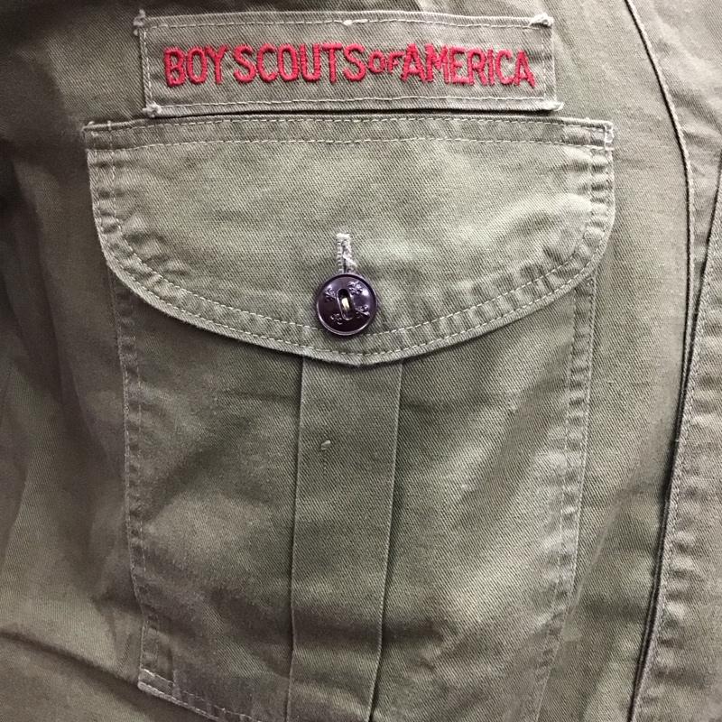古着 USED シャツ、ブラウス 半袖 半袖シャツ ボーイスカウトシャツ ミリタリーシャツ ノーカラーシャツ 60s ロゴ、文字 カーキ / カーキ /  メンズ USED 古着 中古 10114122