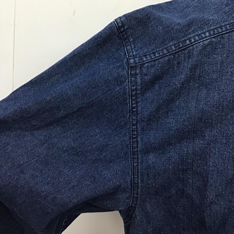 パパス PAPAS ジャケット、上着 ジャケット、ブレザー デニムジャケット カラージャケット 長袖ジャケット ブルゾン L 無地 インディゴ / インディゴ /  メンズ USED 古着 中古 10116531
