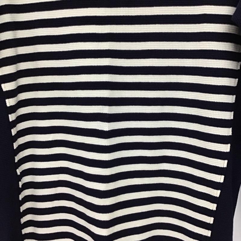 ラコステ LACOSTE ワンピース ロングスカート 長袖ロングワンピース ボーダーニットワンピース 40 ボーダー柄 白 / ホワイト / X 紺 / ネイビー /  レディース USED 古着 中古 10145118