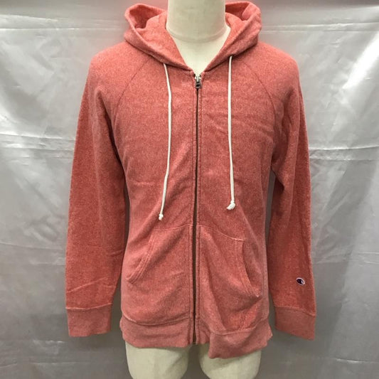 チャンピオン Champion パーカー 長袖 長袖パーカー フード付きパーカー ジップアップパーカートレーナー L 無地 赤 / レッド /  メンズ USED 古着 中古 10113878