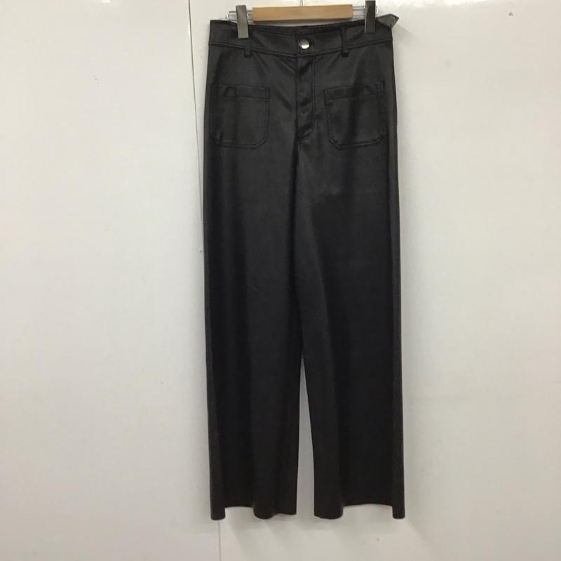 ザラ ZARA ボトムス ボトムス フェイクレザーパンツ 38 無地 黒 / ブラック /  レディース USED 古着 中古 10129271