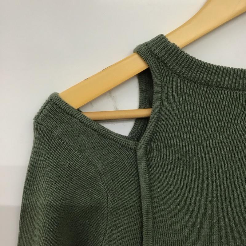 アズールバイマウジー AZUL BY MOUSSY ワンピース ロングスカート 250DSH73-019I SHOULDER SLIT KNIT ONE-PIECE ニットワンピース S 無地 緑 / グリーン /  レディース USED 古着 中古 10142280