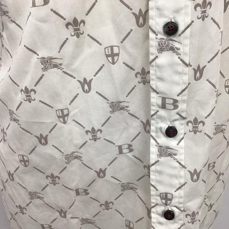 バーバリーブラックレーベル BURBERRY BLACK LABEL シャツ、ブラウス 半袖 BMW35-002-02 モノグラム 3 総柄 白 / ホワイト /  メンズ USED 古着 中古 10118754