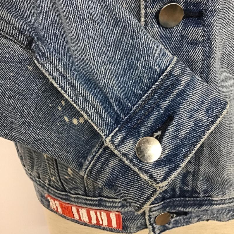 ゲス Guess ジャケット、上着 ジャケット、ブレザー Gジャン デニムジャケット アウター カジュアルジャケット S プリント インディゴ / インディゴ /  メンズ USED 古着 中古 10105592