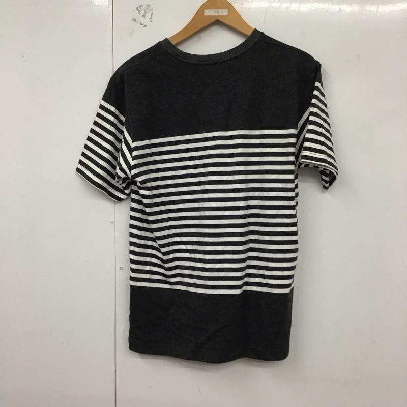 ザノースフェイス THE NORTH FACE Tシャツ 半袖 nt32137 Tシャツ プリントTシャツ 半袖カットソー L ボーダー柄 白 / ホワイト / X 灰 / グレー /  メンズ USED 古着 中古 10129887