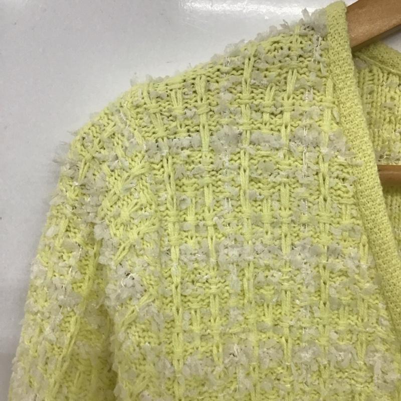 オペークドットクリップ OPAQUE.CLIP カーディガン 長袖 L 無地 黄 / イエロー /  レディース USED 古着 中古 10140385