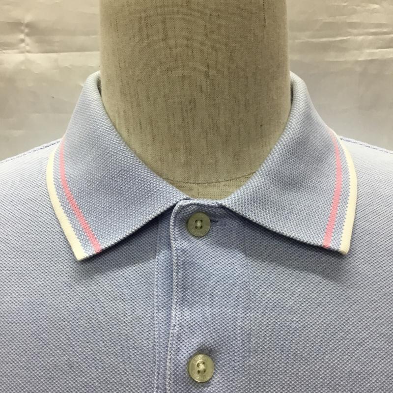 ブルックスブラザーズ BROOKS BROTHERS ポロシャツ 半袖 半袖ポロシャツ カラーシャツ 半袖カットソー S ロゴ、文字 水色 / ライトブルー /  メンズ USED 古着 中古 10116151