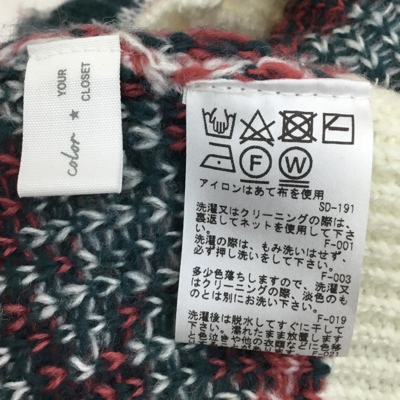 ビス ViS カーディガン 長袖 FREE 花柄 白 / ホワイト / X 桃 / ピンク / X 緑 / グリーン /  レディース USED 古着 中古 10141833