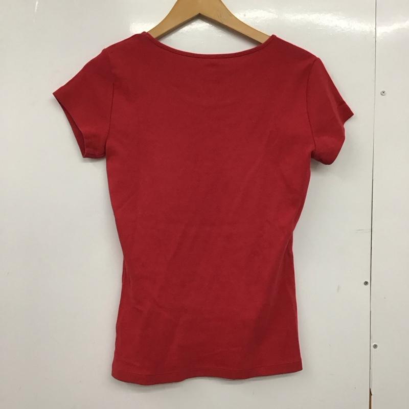 トミーヒルフィガー TOMMY HILFIGER Tシャツ 半袖 半袖カットソー プリントTシャツ クルーネックカットソー M ロゴ、文字 赤 / レッド /  レディース USED 古着 中古 10149415