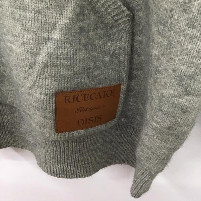 ライスケーキ・オイシス RICECAKE OISIS パーカー 長袖 ニット プルオーバー フーディ XXL ロゴ、文字 灰 / グレー /  レディース USED 古着 中古 10133384