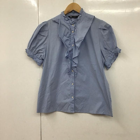 ザラ ZARA シャツ、ブラウス 半袖 M 無地 水色 / ライトブルー /  レディース USED 古着 中古 10130242
