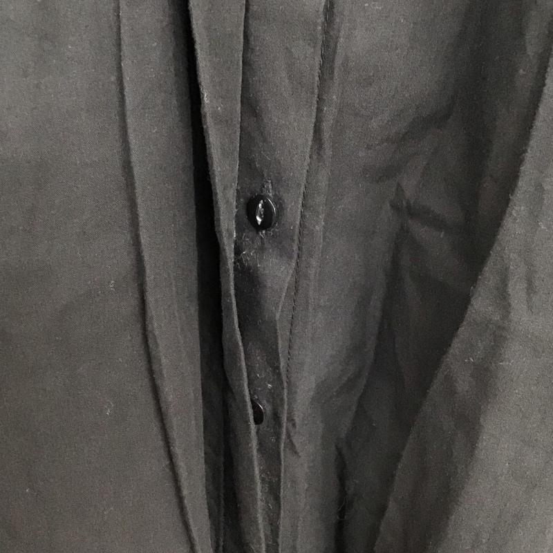 ザラ ZARA ワンピース ロングスカート 3666 021 800 バンドカラー フレンチスリーブ XL 無地 黒 / ブラック /  レディース USED 古着 中古 10130443