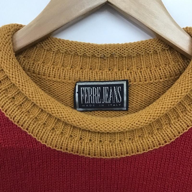 古着 USED ニット、セーター 長袖 長袖ニットカットソー クルーネック セーター プリント マルチカラー / マルチカラー /  メンズ USED 古着 中古 10144779