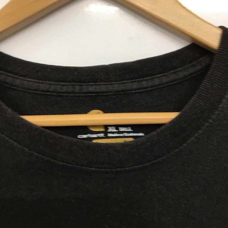 カーハート Carhartt Tシャツ 半袖 半袖カットソー プリントTシャツ クルーネックカットソー XL ロゴ、文字 黒 / ブラック /  メンズ USED 古着 中古 10133111