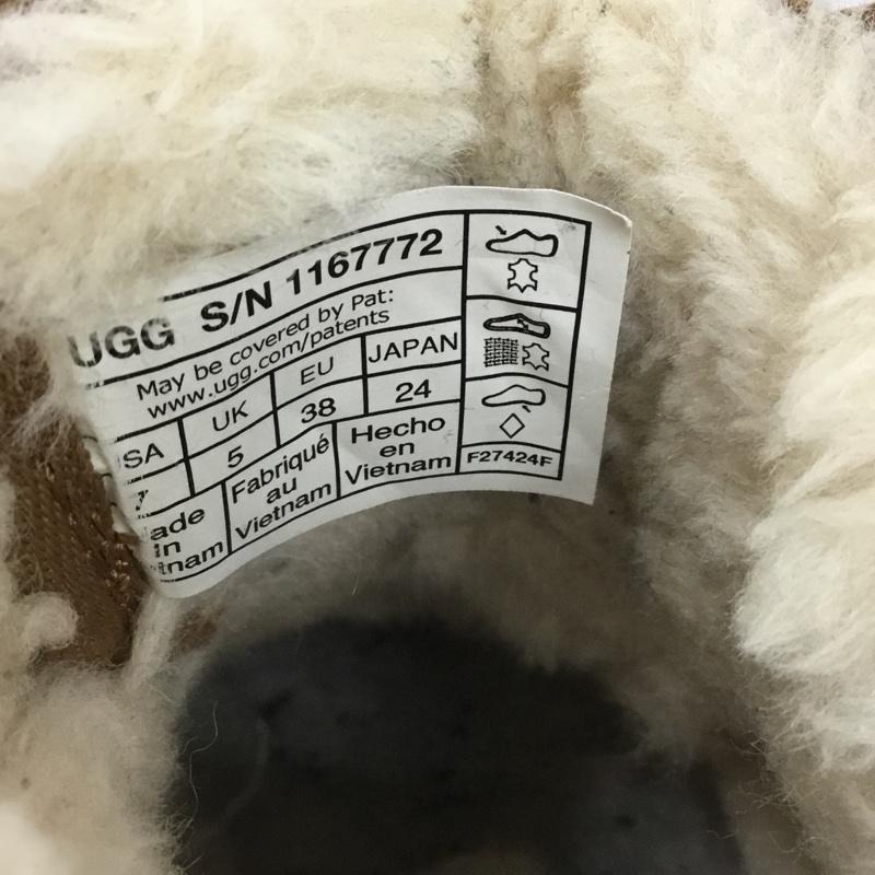 アグ UGG ブーツ ショートブーツ 1167772 Classic New Heights Lace Up 厚底 24cm 箱有 24.0cm ロゴ、文字 ベージュ / ベージュ /  レディース USED 古着 中古 10150367