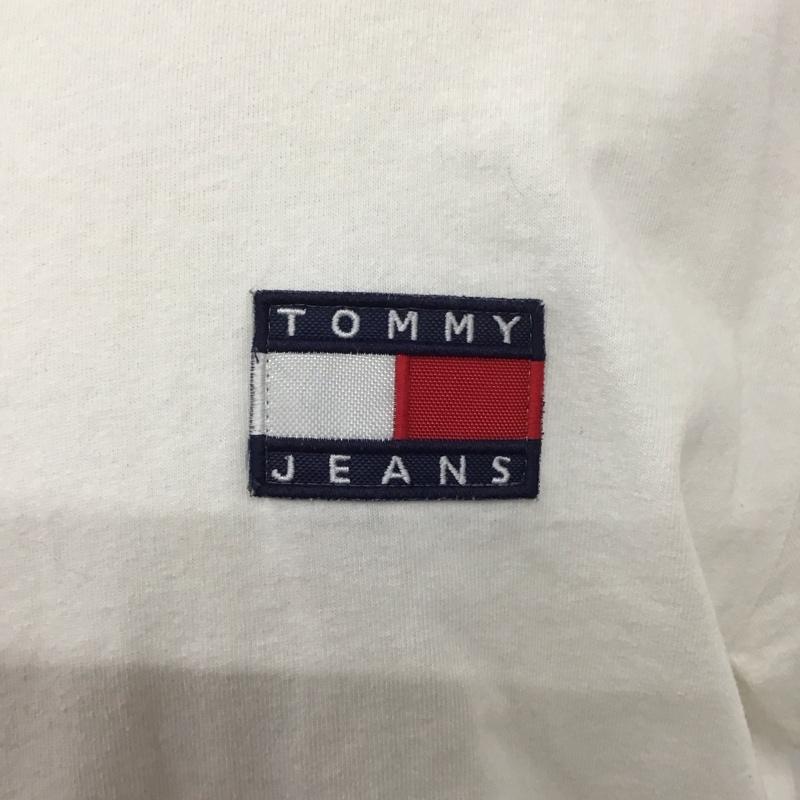 トミー ジーンズ TOMMY JEANS Tシャツ 半袖 半袖カットソー 無地Tシャツ クルーネックカットソー XL ロゴ、文字 白 / ホワイト /  メンズ USED 古着 中古 10124492