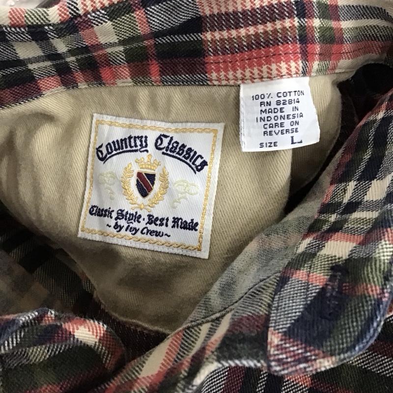 古着 USED シャツ、ブラウス 長袖 長袖シャツ チェックシャツ カラーシャツ ボタンダウンシャツ L チェック マルチカラー / マルチカラー /  メンズ USED 古着 中古 10126273