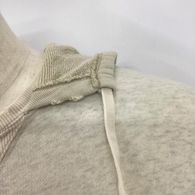 サスクワァッチファブリックス SASQUATCHfabrix. パーカー 半袖 半袖パーカー スウェットカットソー ダメージ加工 L 無地 白 / ホワイト /  メンズ USED 古着 中古 10112168