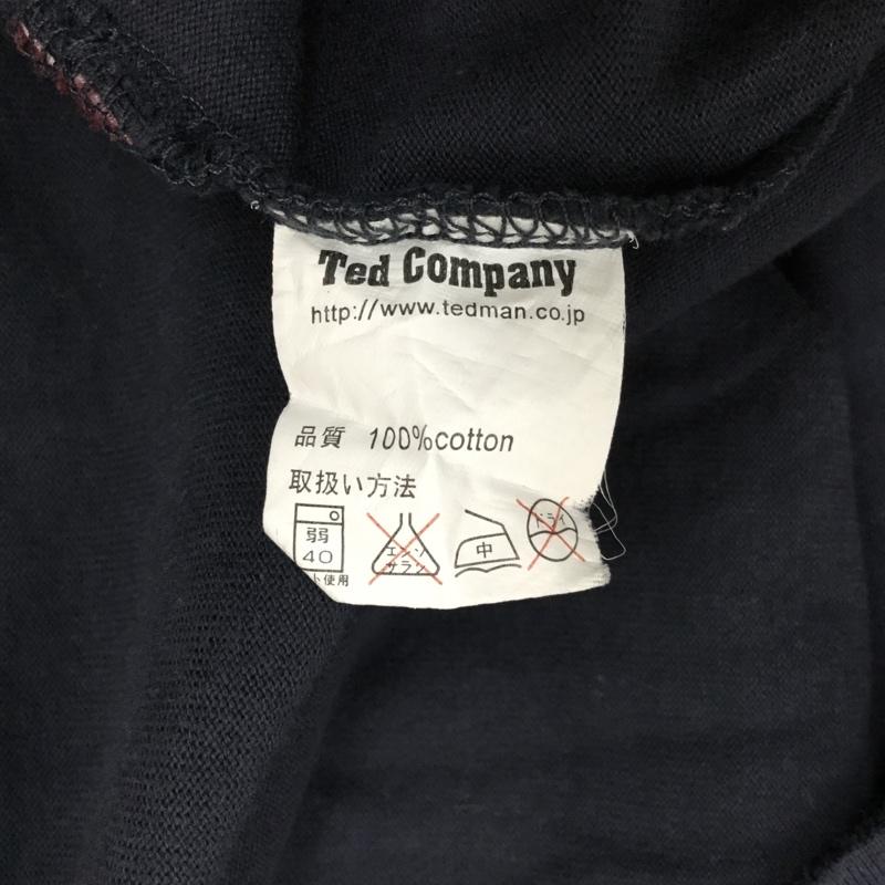 テッドマン TEDMAN カットソー 長袖 長袖カットソー クルーネックカットソー ロングスリーブカットソー プリントTシャツ 44 プリント 紺 / ネイビー /  メンズ USED 古着 中古 10112296