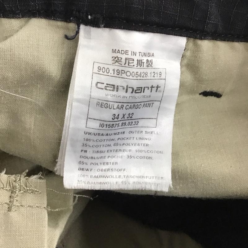 カーハート Carhartt パンツ ワークパンツ、ペインターパンツ ワークパンツ ワイドパンツ カジュアルパンツ ミリタリーパンツ 34 ロゴ、文字 黒 / ブラック /  メンズ USED 古着 中古 10112697