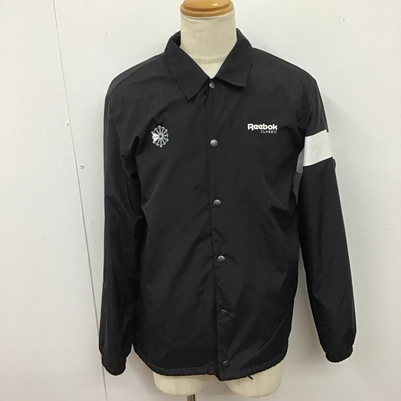 リーボック Reebok ジャケット、上着 ジャケット、ブレザー du5048 コーチジャケットリーボッククラシックナイロンジャケット アウター L ロゴ、文字 黒 / ブラック / X 白 / ホワイト /  メンズ USED 古着 中古 10123869