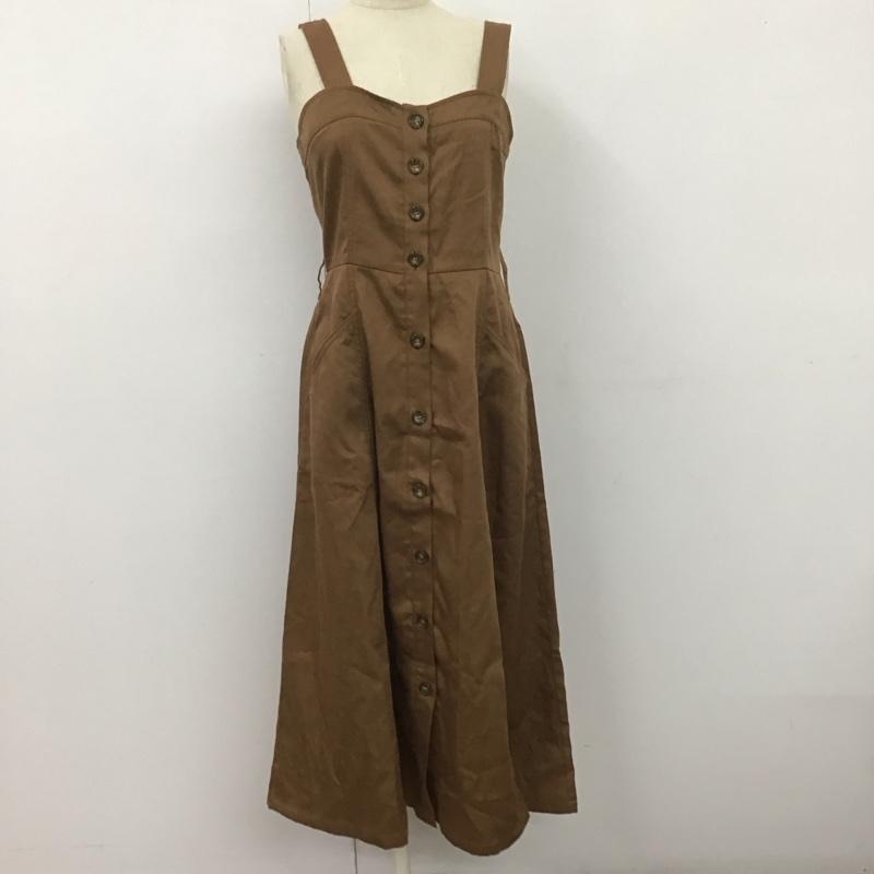ダズリン dazzlin ワンピース ロングスカート 021950302301 フロントボタンマキシジャンスカ FREE 無地 茶 / ブラウン /  レディース USED 古着 中古 10107575