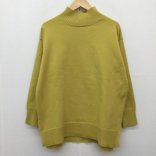 ショコラ フィネ ローブ chocol raffine robe ニット、セーター 長袖 FREE 無地 黄 / イエロー /  レディース USED 古着 中古 10144221