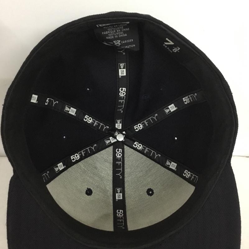 ニューエラ NEW ERA 帽子 キャップ MR.GENTLEMAN ウール 58.7cm 59FIFTY ロゴ、文字 紺 / ネイビー /  メンズ USED 古着 中古 10146324