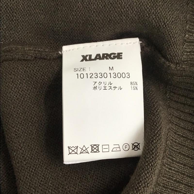 エクストララージ XLARGE ニット、セーター 長袖 長袖ニットポロシャツ カラーカットソー ロングスリーブカットソー M ロゴ、文字 茶 / ブラウン /  メンズ USED 古着 中古 10109814