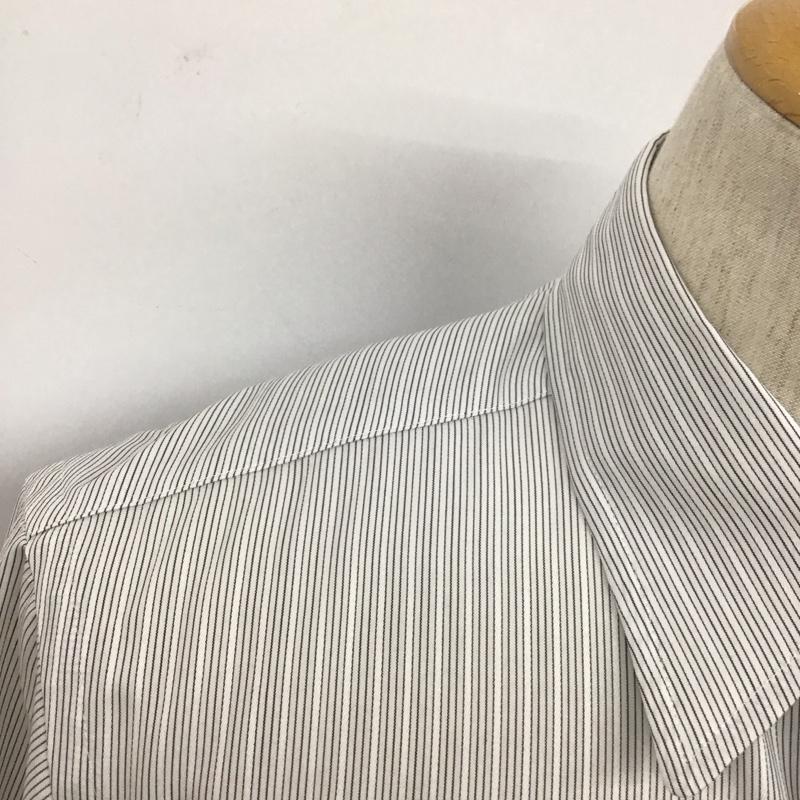 ファセッタズム FACETASM シャツ、ブラウス 長袖 RB-SH-M08 コットン ストライプ 刺繍 4 ロゴ、文字 白 / ホワイト / X 黒 / ブラック /  メンズ USED 古着 中古 10111573