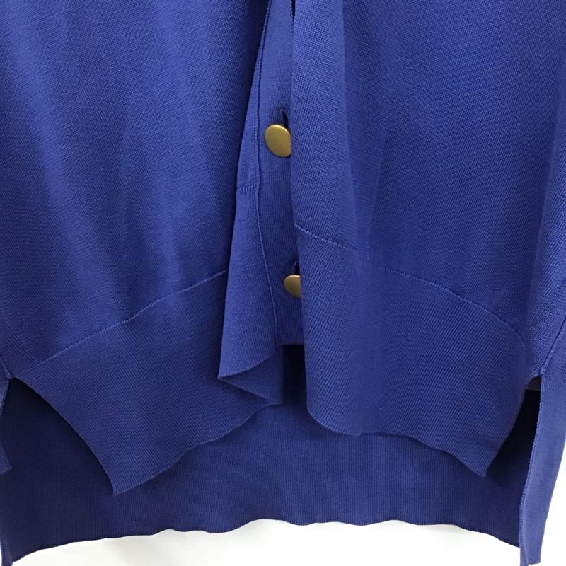 ニジュウサンク 23区 カーディガン 長袖 長袖カーディガン 前ボタン ニットカーディガン 38 無地 青 / ブルー /  レディース USED 古着 中古 10142512