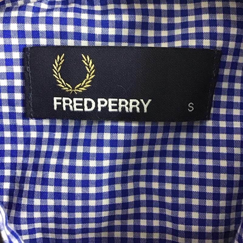 フレッドペリー FRED PERRY シャツ、ブラウス 半袖 半袖シャツ チェックシャツ カラーシャツ S チェック 白 / ホワイト / X 青 / ブルー /  メンズ USED 古着 中古 10130126