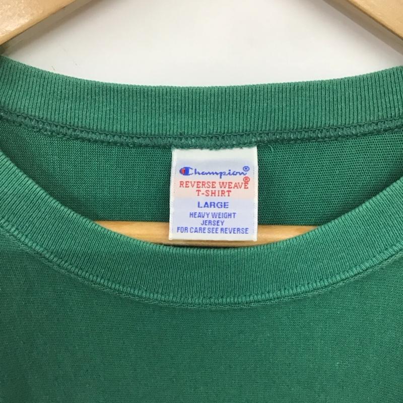 チャンピオン Champion Tシャツ 半袖 半袖カットソー プリントTシャツ クルーネックカットソー L ロゴ、文字 緑 / グリーン /  メンズ USED 古着 中古 10149194