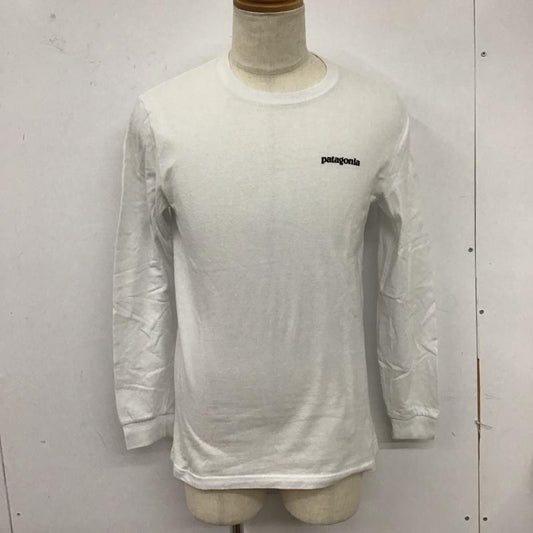 パタゴニア patagonia カットソー 長袖 長袖カットソー クルーネックカットソー ロングスリーブカットソー プリントTシャツ XS ロゴ、文字 白 / ホワイト /  メンズ USED 古着 中古 10124514