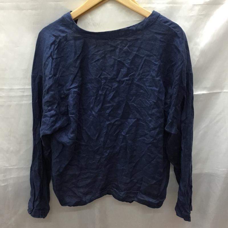 サニーレーベル Sonny Label カットソー 長袖 長袖シャツカットソー Vネックカットソー プルオーバー FREE 無地 紺 / ネイビー /  レディース USED 古着 中古 10113392