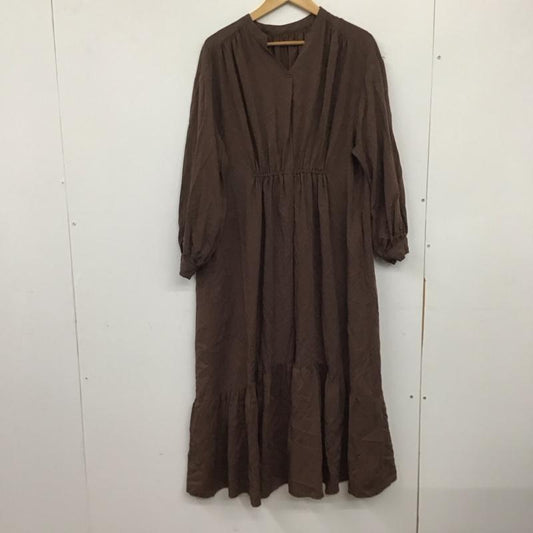 アーバンリサーチ URBAN RESEARCH ワンピース ロングスカート DR07-26G703 ティアード 長袖 無地 茶 / ブラウン /  レディース USED 古着 中古 10138664
