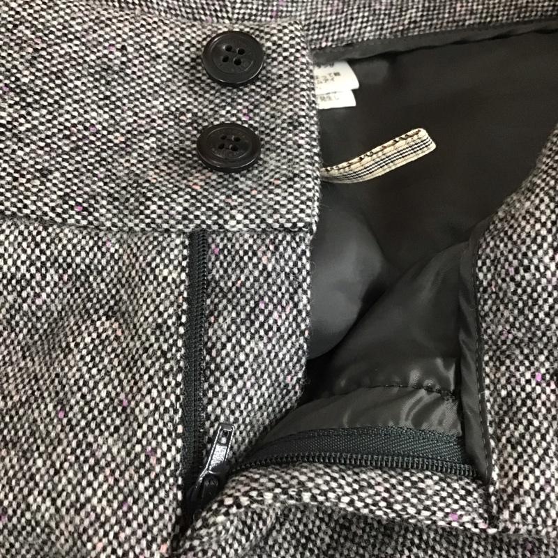 バーバリーブルーレーベル BURBERRY BLUE LABEL パンツ スラックス FQF84-875-09 ウール混 ワイドパンツ 36 無地 白 / ホワイト / X 黒 / ブラック /  レディース USED 古着 中古 10117367