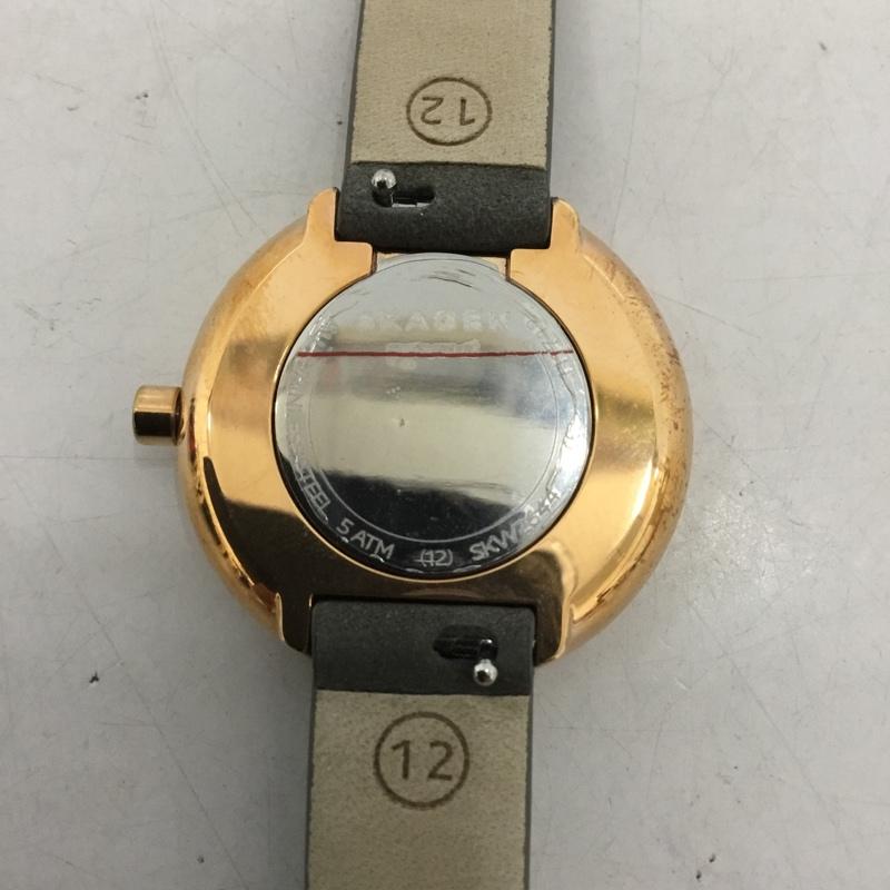 スカーゲン SKAGEN 腕時計 アナログ（クォーツ式） SKW2644 レザーベルト ロゴ、文字 灰 / グレー /  レディース USED 古着 中古 10135171