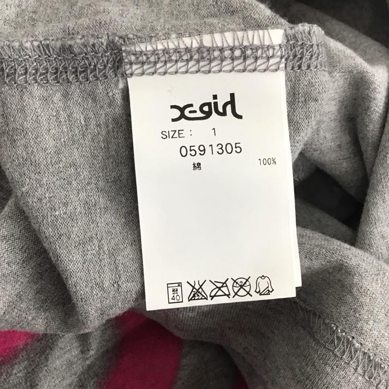 エックスガール X-girl カットソー 七分袖 1 プリント 灰 / グレー /  レディース USED 古着 中古 10139852