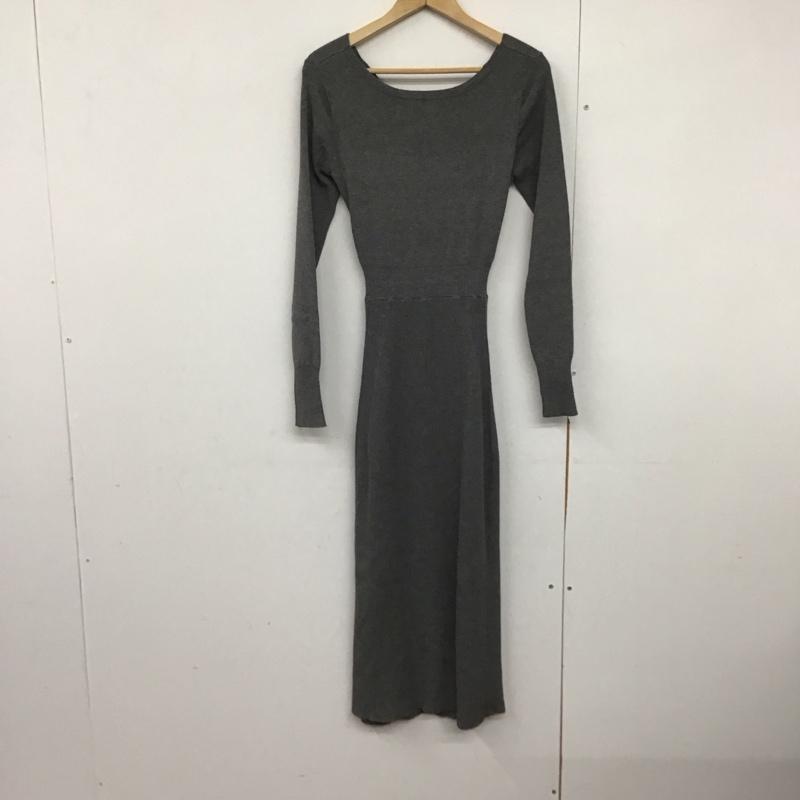 スナイデル SNIDEL ワンピース ロングスカート SWNO181073 バッククロスロングニットワンピース 長袖 FREE 無地 灰 / グレー /  レディース USED 古着 中古 10142281