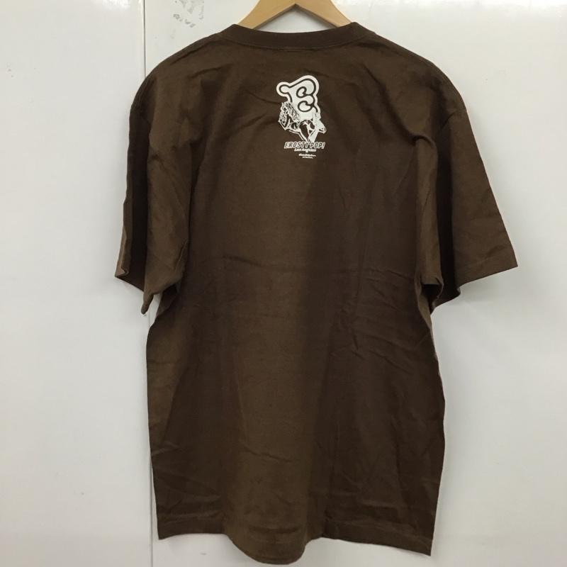 エロスティカ EROSTiKA Tシャツ 半袖 クルーネック コットン XL プリント 茶 / ブラウン /  メンズ USED 古着 中古 10123379