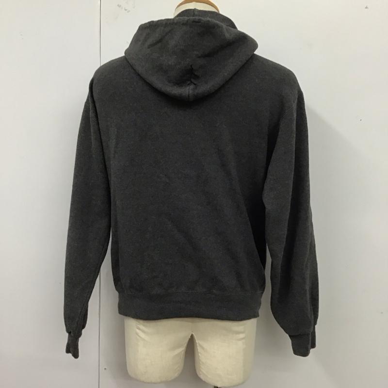 チャンピオン Champion パーカー 長袖 スウェット プルオーバー プリント 裏起毛 M ロゴ、文字 ダークグレー / ダークグレー /  メンズ USED 古着 中古 10121300