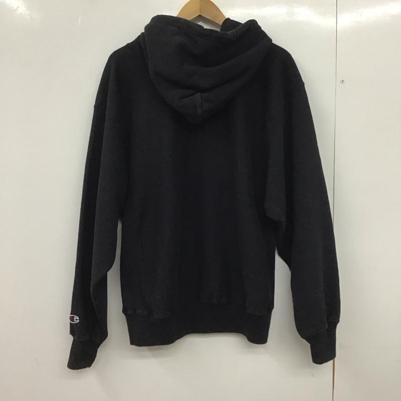 チャンピオン Champion パーカー 長袖 長袖パーカー プルオーバーパーカー スウェット M ロゴ、文字 紺 / ネイビー /  メンズ USED 古着 中古 10148516