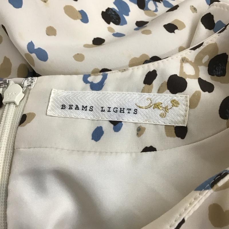 ビームスライツ BEAMS LIGHTS ワンピース ひざ丈スカート 52-29-0023-012 後ろファスナー 38 総柄 ベージュ / ベージュ /  レディース USED 古着 中古 10114018