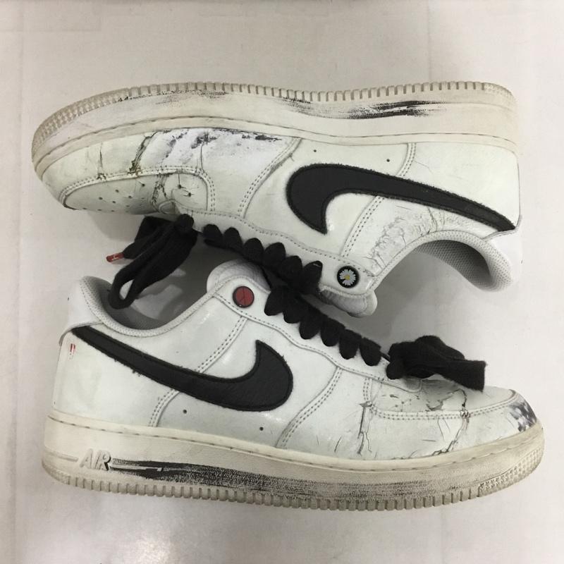 ナイキ NIKE スニーカー スニーカー DD3223 100 AIR FORCE 1 07 PARA-NOISE 27.5cm 箱有 BIGBANG G-DRAGON PEACEMINUSONE 27.5cm ロゴ、文字 白 / ホワイト / X 黒 / ブラック /  メンズ USED 古着 中古 10143266