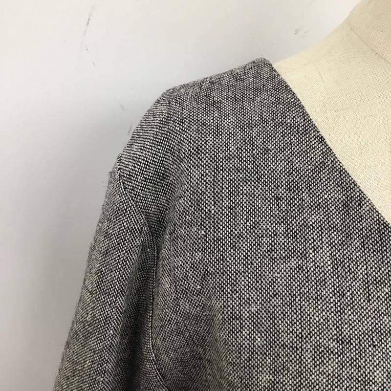 ケービーエフプラス KBF+ ワンピース ロングスカート Vネック 長袖 フレアスカート M 無地 黒 / ブラック / X 白 / ホワイト /  レディース USED 古着 中古 10120599