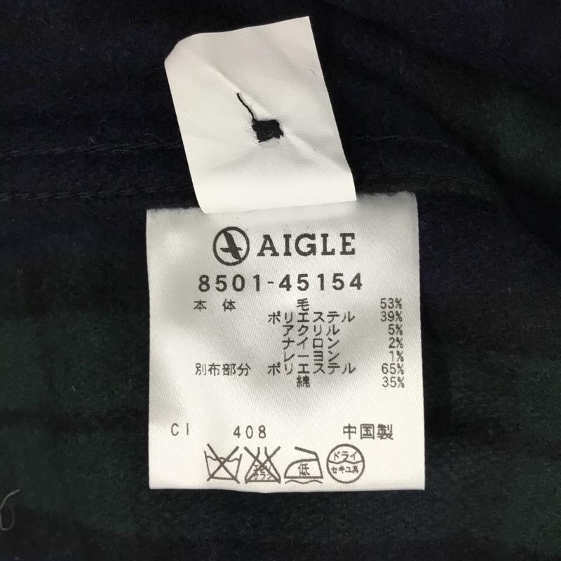 エーグル AIGLE シャツ、ブラウス 長袖 L チェック 緑 / グリーン /  メンズ USED 古着 中古 10112811