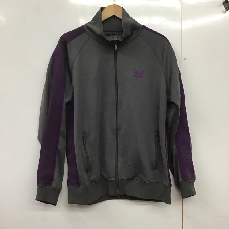 ニードルス Needles ジャケット、上着 ジャケット、ブレザー ジップアップジャケット ジャージ アウター スタンドカラー L ロゴ、文字 灰 / グレー /  メンズ USED 古着 中古 10142917
