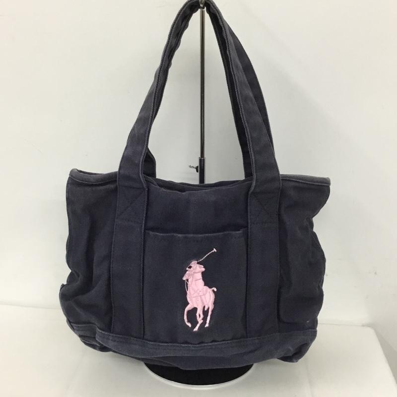 ポロラルフローレン POLO RALPH LAUREN トートバッグ トートバッグ ビッグポニー ワンポイント 紺 / ネイビー / X 桃 / ピンク /  メンズ USED 古着 中古 10128846