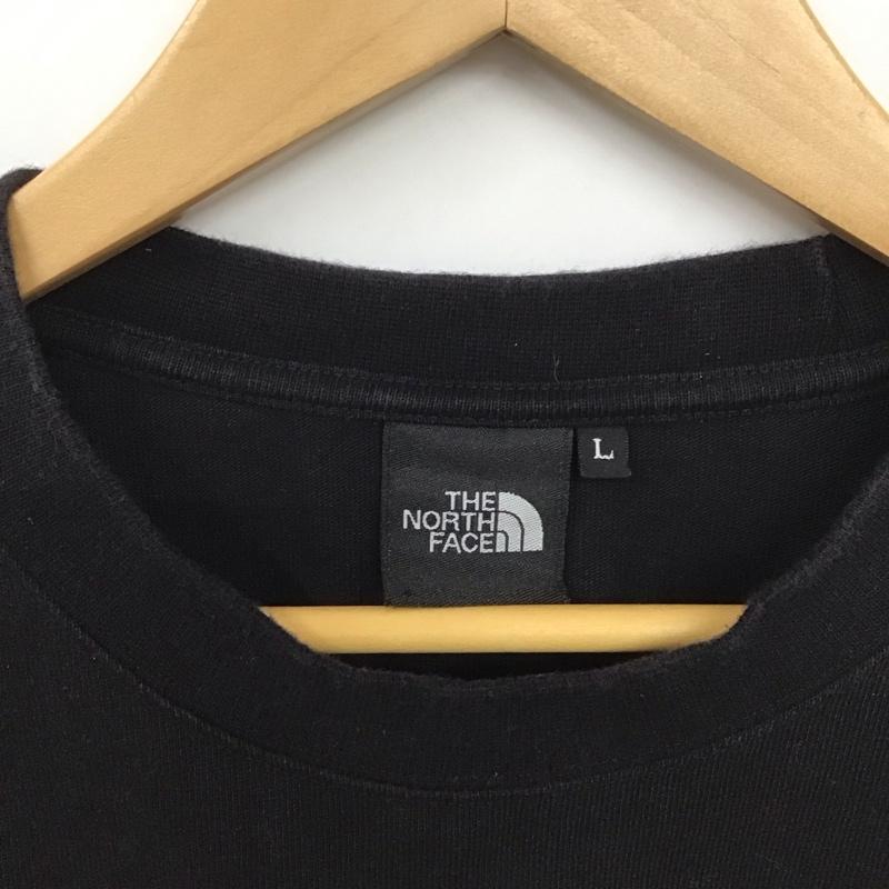 ザノースフェイス THE NORTH FACE カットソー 長袖 nt32136 長袖カットソー プリントTシャツ L ロゴ、文字 黒 / ブラック /  メンズ USED 古着 中古 10129623